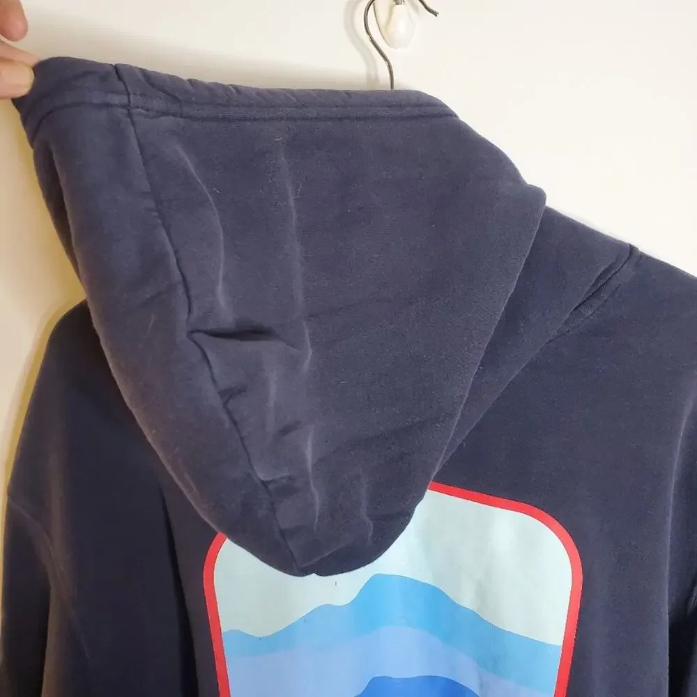 The North face Blue men's graphic back sweatshirt Worn and a bit stretched out